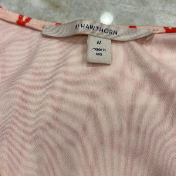 Stitch Fix 41 Hawthorn | Faux Wrap Dress | Pink Red Renesme Geo | Medium - Picture 8 of 11